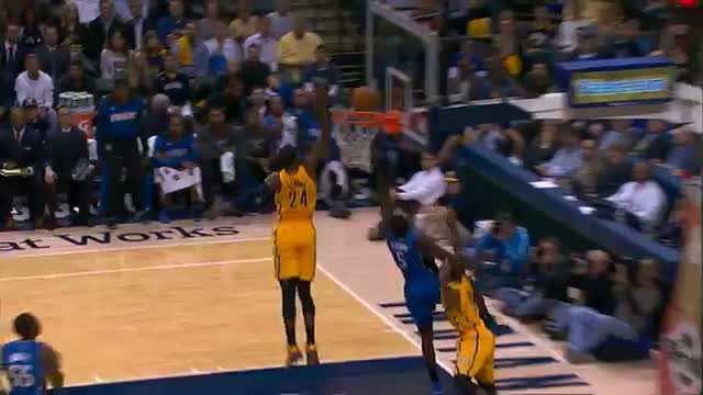 Watch NBA: Paul George Welcomes Oladipo with the HUGE Swat Video