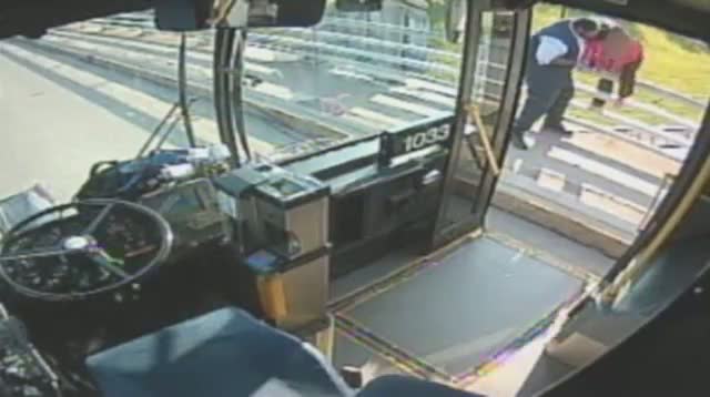 Watch Bus Driver Saves Woman From Jumping Off Bridge Video