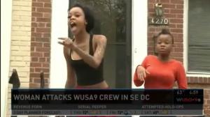 Watch Crazy Woman Attacks News Crew Video