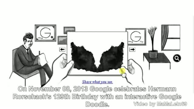 Watch Google marks Hermann Rorschach's 129th birth anniversary with inkblot doodle Video