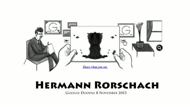 Watch Google Inkblot Test Doodle: Hermann Rorschach 129th Birthday Video