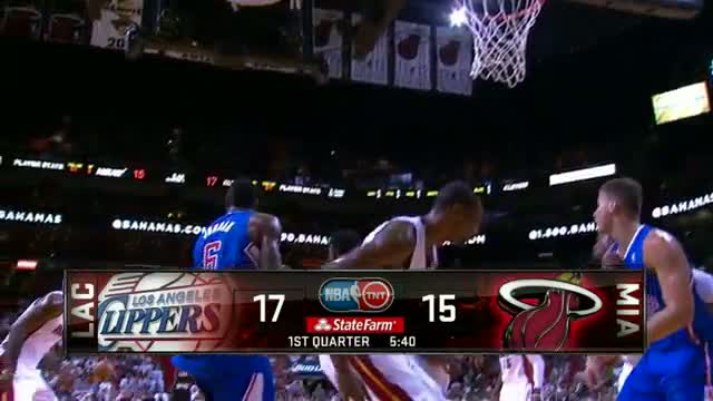 Watch NBA: Chris Bosh Rises Up to Deny DeAndre Jordan Video