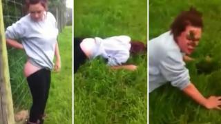 Watch Electric Fence Butt Shock Stunt Video