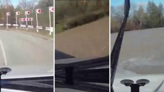 Watch Russian Driver Calmly Crashes Into River Video