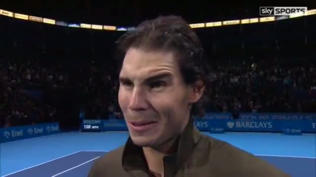 Watch Rafael Nadal on-court post match interview in London (def. Berdych 6-4 1-6 6-3) Video