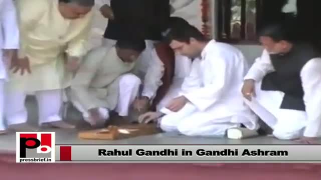 Watch Rahul Gandhi visits Gandhi ashram during Gujarat visit Video