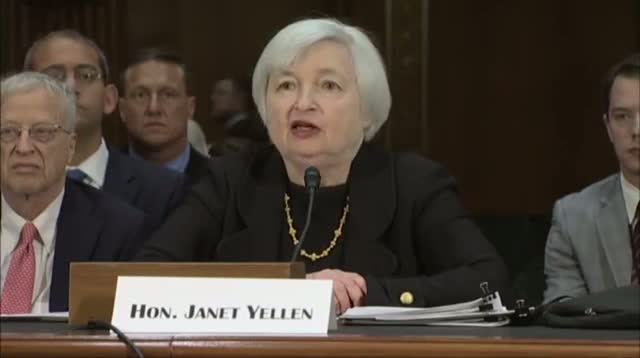 Watch Yellen Stands by Fed. Low Interest Rate Policies Video