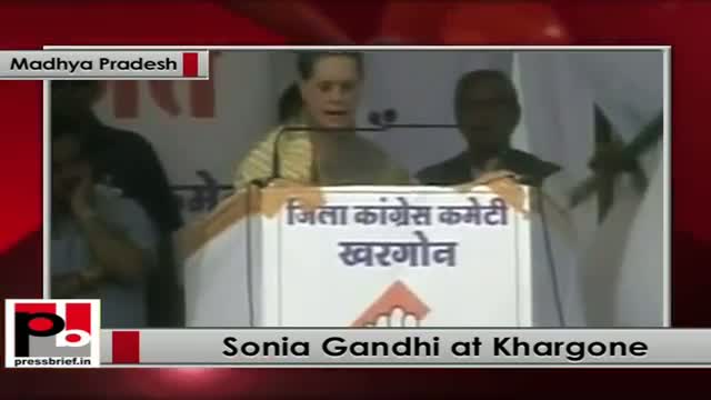 Watch Sonia Gandhi addresses Congress election rally at Khargone (Madhya Pradesh) Video