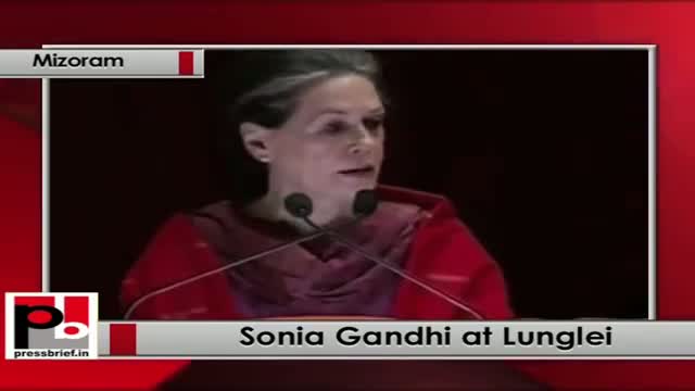 Watch Sonia Gandhi at Lunglei (Mizoram) lauds Congress' efforts for welfare of tribals, common man Video
