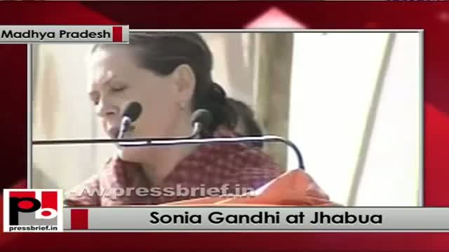 Watch Sonia Gandhi addresses an election rally at Meghnagar in Jhabua (Madhya Pradesh) Video