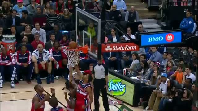 Watch NBA: DeMar DeRozan Throws It Off Martell Webster's Arm for the CRAZY Bucket Video