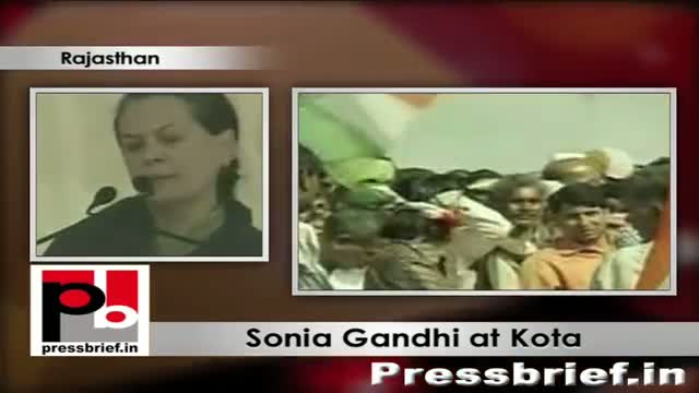 Watch Sonia Gandhi speaks at Congress election rally at Kota (Rajasthan) Video