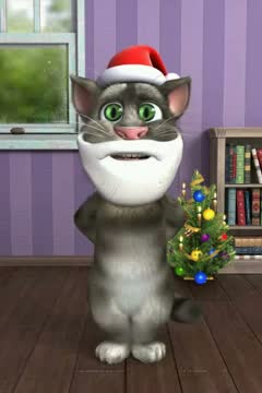 Watch Talking Tom Cat Singing a Funny Christmas Song Video