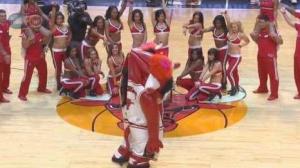 Watch Guy comes out of Benny the Bull costume to propose to Bulls dancer 12-5-13 Video