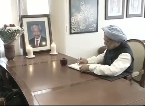 Watch Manmohan Singh pays tribute to Nelson Mandela Video