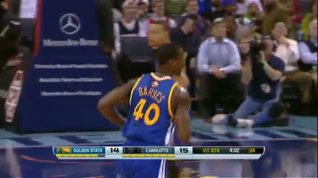 Watch NBA: Andrew Bogut's Block Leads to a Harrison Barnes Reverse Dunk Video