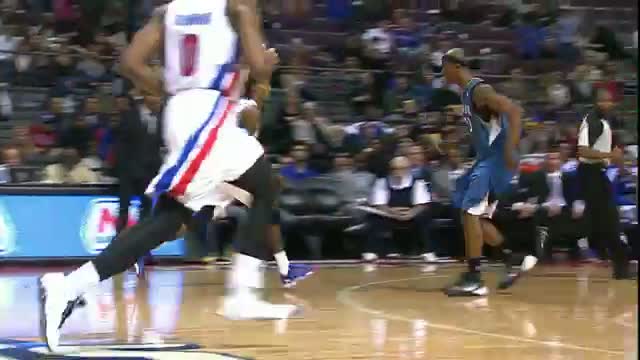 Watch NBA: Brandon Jennings' Behind the Back Pass for the Andre Drummond Power Jam Video