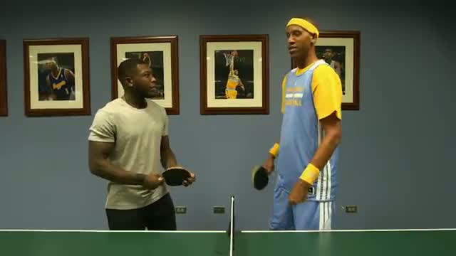 Watch Reggie Miller Challenges Nate Robinson to a Game of Ping-Pong on NBA Inside Stuff Video