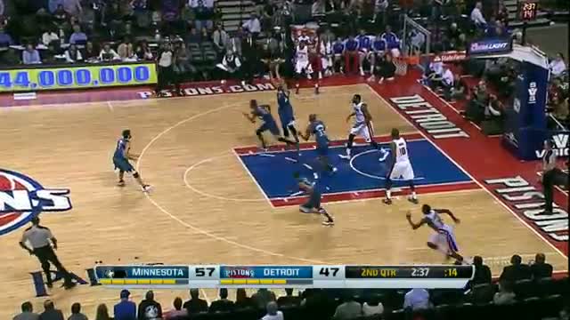 Watch NBA: Kevin Love Drives the Timberwolves Past the Pistons Video