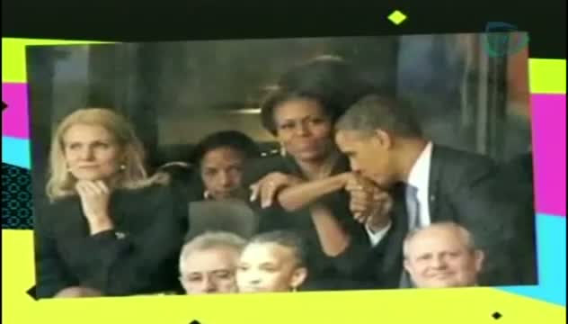 Watch Michelle Obama Stars jealous scene at the funeral of Nelson Mandela Video