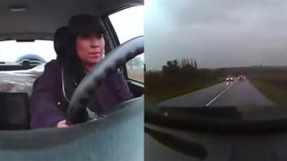 Watch Woman Remains Calm During Car Crash Video