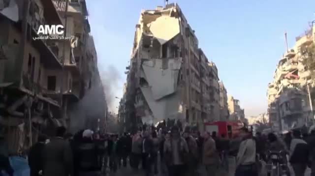 Watch Aftermath of Apparent Shelling in Aleppo Video