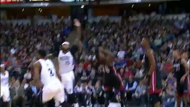 Watch NBA: Mario Chalmers Throws the Backwards Pass for the LeBron Windmill! Video