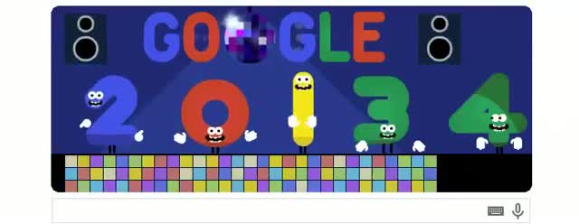 Watch Google Doodle Presents Happy New Year 2014 Doodle On 31 December 2013 (2013 New Year's Eve) Video