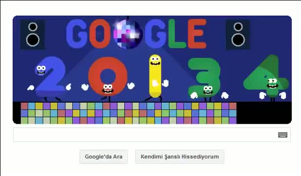 Watch New Year's Eve 2013 marked by an animated Google doodle Video