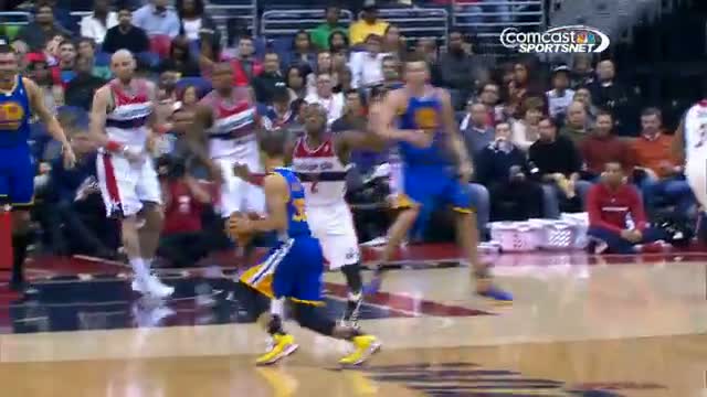 Watch NBA: Andrew Bogut Slams Home Curry's "Unintentional" Oop Off the Backboard Video