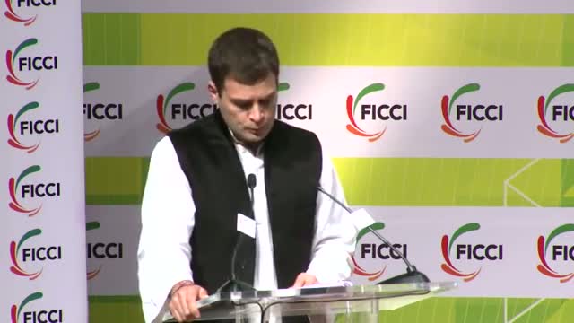 Watch Rahul Gandhi during his address at FICCI said that we have to do away with black marketing in land. Video