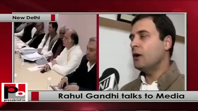 Watch Rahul Gandhi talks to media after Congress core group meeting Video