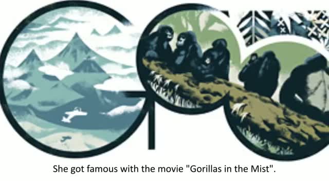 Watch Dian Fossey's 82nd birthday marked with a Google doodle Video