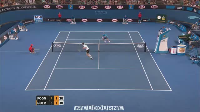 Watch Fognini's amazing rally and dive - 2014 Australian Open Video