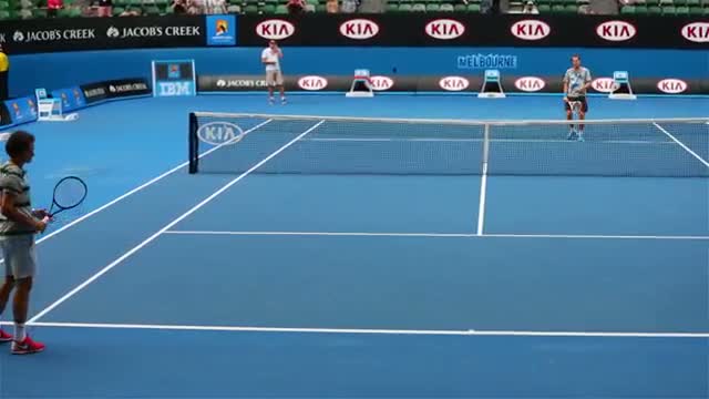 Watch Federer and Edberg warm up - 2014 Australian Open Video