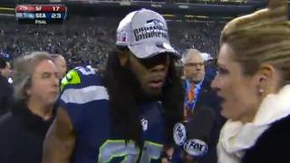 Watch Richard Sherman Breaks Up Pass, Goes Nuts On Erin Andrews Video