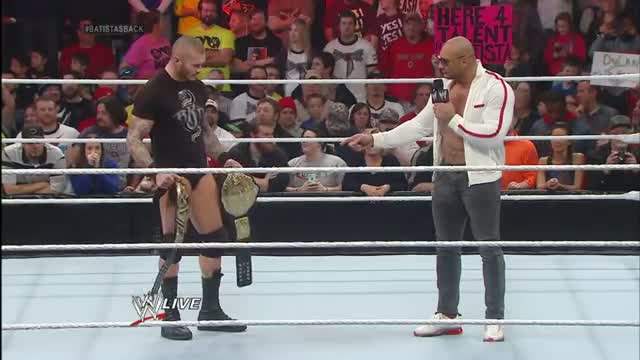 Watch Batista returns and declares he's after Randy Orton's WWE World Heavyweight Title: WWE Raw, Jan. 20, 201 Video