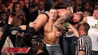 Watch John Cena and Randy Orton brawl outside the ring: WWE Raw, Jan., 20, 2014 Video