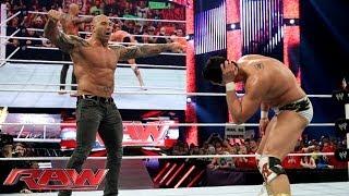 Watch Batista attacks Alberto Del Rio: WWE Raw, Jan. 20, 2014 Video