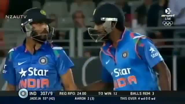 Watch Ravindra Jadeja 66 Runs in 45 Balls vs New Zealand - India vs New Zealand 3RD ODI Highlights - 25 January 2014 Video