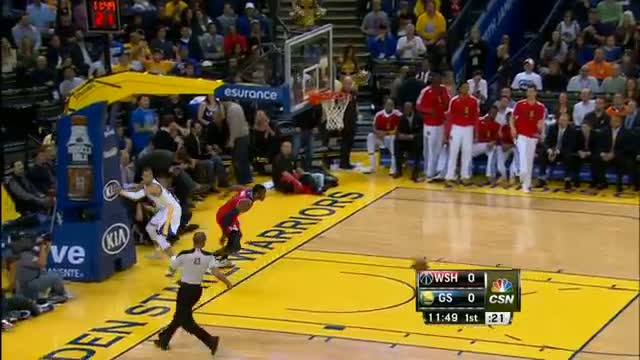 Watch NBA: John Wall Recovers for the HUGE Chasedown Swat on Curry Video