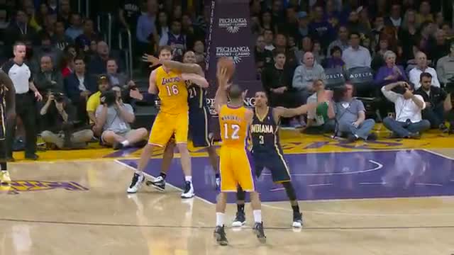 Watch NBA: Nick Young Throws Down the Oop from Kendall Marshall Video