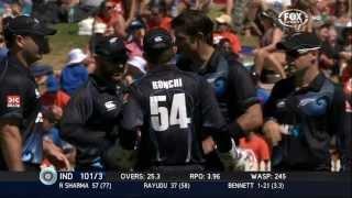 Watch NZ Wickets Taken v India - NZ v IND 2014 4th ODI Hamilton - 28 January 2014 Video