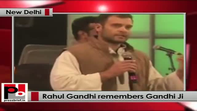 Watch Rahul Gandhi Pays tributes to Mahatma Gandhi Video