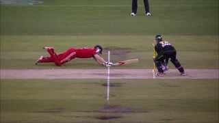 Watch VERY SHARP FIELDING 2 Brilliant Run-Out - AUS vs ENG 2nd T20 2014 Video