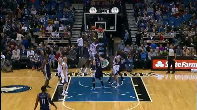 Watch NBA: Gorgui Dieng With the Swat on Ed Davis Video