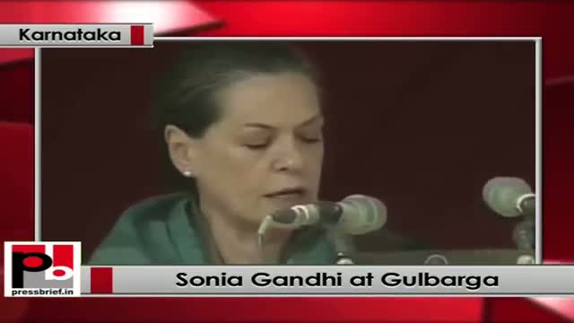 Watch Sonia Gandhi launches Congress campaign in Karnataka from Gulbarga; slams BJP Video