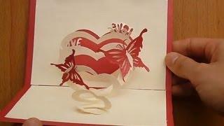 Watch How to Make A Valentine's Day Pop Up Card : Spiral Heart - Happy Valentine's Day Video