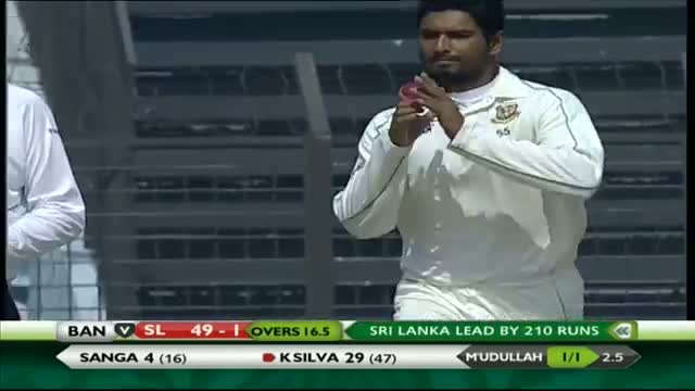 Watch Mahmudullah picks Sri Lankan Openers wicket (Bangladesh vs Sri Lanka 2014 - 2nd Test) Video Video