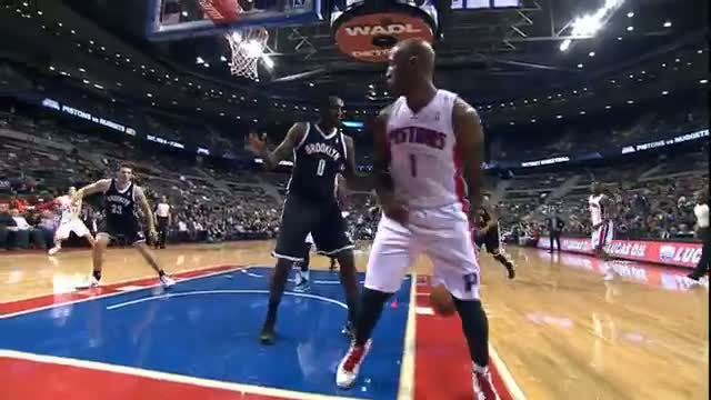 Watch NBA: Chauncey Billups Throws the Around the Back Pass for the Andre Drummond Dunk Video